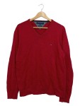 Vorschaubild 1 von Herren Pullover Rot Gr. 48 M V-Ausschnitt Baumwolle Kaschmir