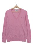 Vorschaubild 1 von Damen Pullover V-Ausschnitt Pink Gr. 46 3XL Baumwolle Logo