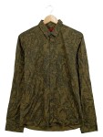 Vorschaubild 1 von Herren Freizeithemd Gr. 46 S Oliv Abstrakt Baumwolle