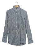 Vorschaubild 1 von Slim Fit Business Hemd Herren Blau Gestreift Gr. 46 S Baumwolle