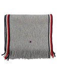 Vorschaubild 1 von Herren Schal Grau Gestreift Baumwolle Fransen 160x32 cm Casual