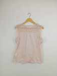 Vorschaubild 2 von Bluse Spitze Häkeloptik Rosa Ärmellos Gr. 36