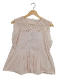 Vorschaubild 1 von Bluse Spitze Häkeloptik Rosa Ärmellos Gr. 36
