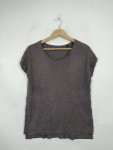 Vorschaubild 4 von Damen T-Shirt Grau Gr. 40 L Rundhals Kurzarm Basic Shirt