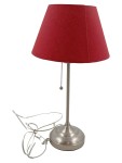 Vorschaubild 1 von Tischleuchte B9819 Stoffschirm Rot Metallfuß Klassisch 55cm