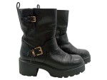 Vorschaubild 1 von Damen Stiefel Leder Schwarz Gr. 41.5 Biker Boots Casual