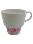 Vorschaubild 1 von Kaffeetasse Weiß Blumenmuster Relief Porzellan