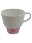 Vorschaubild 1 von Kaffeetasse Porzellan Weiß Pink Blumenmuster Klassisch