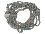 Vorschaubild 1 von Halskette Damen Silber blaue Perlen mehrreihig Bohemian 18 cm