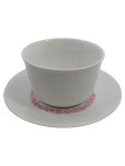 Vorschaubild 1 von Tasse mit Unterteller Porzellan Weiß Blumenmuster Klassisch
