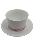 Vorschaubild 1 von Tasse mit Unterteller Blumenmuster Weiß