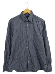 Vorschaubild 1 von Herren Freizeithemd Blau Meliert Gr. 50 L Langarm Baumwolle