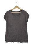 Vorschaubild 1 von Damen T-Shirt Grau Gr. 40 L Rundhals Kurzarm Basic Shirt