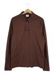 Vorschaubild 1 von Herren Poloshirt Langarm Braun Gr. 48 M Logo Klassisch