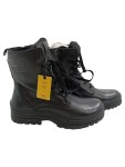 Vorschaubild 1 von Stiefel Herren Gr. 40 Schwarz Leder Schnürung Reißverschluss 3 cm