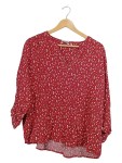 Vorschaubild 1 von Damen Bluse Gr. 44 XXL Rot Blumenmuster Viskose Casual