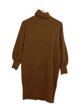 Vorschaubild 1 von Strickkleid Damen Braun Rollkragen Langarm Gr. 34 XS