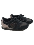 Vorschaubild 1 von Sneaker low Damen Gr. 40 Schwarz Leder Glitzer Pailletten