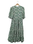 Vorschaubild 1 von Blusenkleid Damen Gr. 38 M Weiß Blumenmuster Boho Midikleid