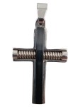Vorschaubild 1 von Kettenanhänger Kreuz Silber Schwarz Edelstahl