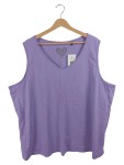 Vorschaubild 1 von Damen Top Shirt Ärmellos Lila Herzprint Gr. 58 6XL