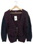 Vorschaubild 1 von Divided Strickjacke Damen Gr. 36 Schwarz Rot Meliert Reißverschluss
