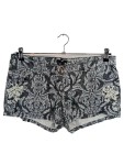 Vorschaubild 1 von Jeans Shorts Blumenmuster Stickerei Schwarz Weiß Gr. 42