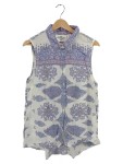 Vorschaubild 1 von Bluse Paisley Muster Ärmellos Damen Gr. 44 Weiß