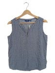 Vorschaubild 1 von Bluse Damen Gr. 36 Blau Weiß Karomuster Ärmellos