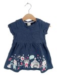 Vorschaubild 1 von Kinder Sommerkleid Blau Gr. 80 Katzen Motiv Casual Baumwolle