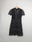 Vorschaubild 2 von Paris Spitzenkleid Damen Gr. 34 Schwarz Gold Spitze Elegant