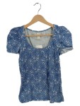 Vorschaubild 1 von Damen T-Shirt Gr. 38 M Blau Paisley Muster Kurzarm Casual