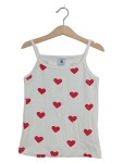 Vorschaubild 1 von Mädchen Top Unterhemd Herzen Weiß Rot Gr. 128 Organic
