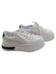 Vorschaubild 1 von Sneaker Low Damen Gr. 37 Weiß Plateau Sohle Leder Schnürschuhe