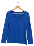 Vorschaubild 1 von Langarmshirt Blau V-Ausschnitt Gr. 40