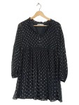 Vorschaubild 1 von Blusenkleid Polka Dot Schwarz Langarm Gr. 40