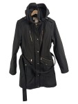 Vorschaubild 1 von Parka Schwarz Kapuze Gürtel Gr. 40