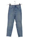 Vorschaubild 1 von High Waist Jeans Gr. 34 Blau Used Look Fransen