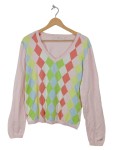 Vorschaubild 1 von Pullover Gr. 42 Argyle Rosa Baumwolle