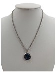 Vorschaubild 1 von Halskette Anhänger Damen Silber Blau Strass Glitzer 45cm