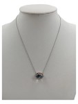 Vorschaubild 1 von Halskette Kristall Oval Silber Elegant