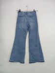 Vorschaubild 2 von Bootcut Jeans Kinder Gr. 164 Blau Baumwolle Elasthan Uni Casual Alltag Knopf