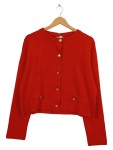 Vorschaubild 1 von Strickjacke Cardigan Damen Gr. 42 Rot Goldene Knöpfe