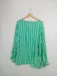 Vorschaubild 2 von Damen Bluse Langarm Gestreift Grün Gr. 54 Viskose Casual