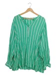 Vorschaubild 1 von Damen Bluse Langarm Gestreift Grün Gr. 54 Viskose Casual