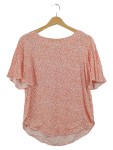 Vorschaubild 1 von Bluse Blumenmuster Rot Weiß Kurzarm Gr. 34