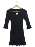 Vorschaubild 1 von Strickkleid Rippstrick Glockenärmel Gr. 34 Schwarz