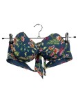 Vorschaubild 1 von Bikini Oberteil Blumenmuster Dunkelblau Gr. 85B