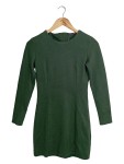 Vorschaubild 1 von Strickkleid Langarm Dunkelgrün Rippstrick Gr. 36