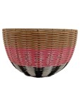 Vorschaubild 1 von Aufbewahrungskorb geflochten rund pink schwarz